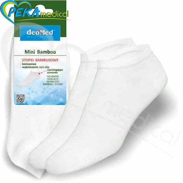 DeoMed Mini Bamboo biały 39-42 Stopki bambusowe zdrowotne bezszwowe antyzapachowe oddychające