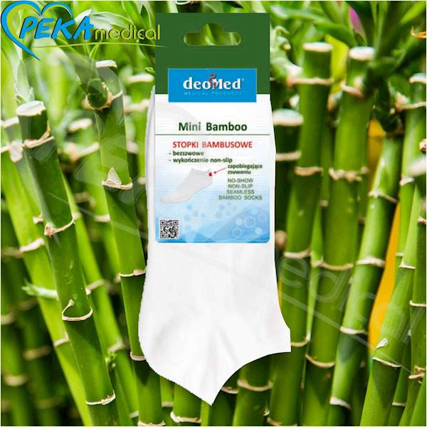 DeoMed Mini Bamboo biały 43-46 Stopki bambusowe zdrowotne bezszwowe antyzapachowe oddychające