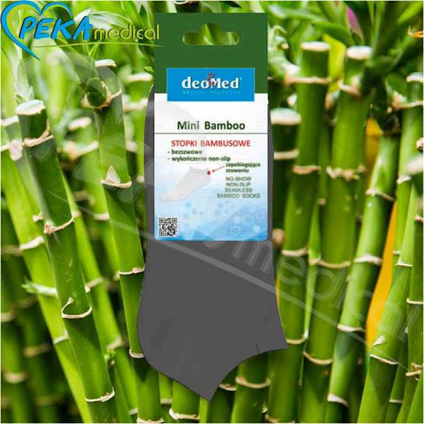 DeoMed Mini Bamboo czarny 43-46 Stopki bambusowe zdrowotne bezszwowe antyzapachowe oddychające