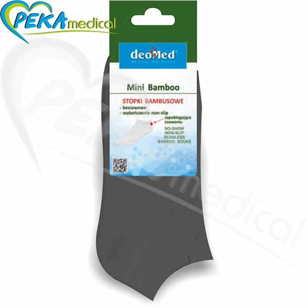 DeoMed Mini Bamboo czarny 43-46 Stopki bambusowe zdrowotne bezszwowe antyzapachowe oddychające
