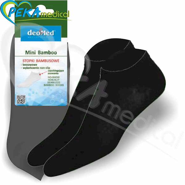 DeoMed Mini Bamboo czarny 43-46 Stopki bambusowe zdrowotne bezszwowe antyzapachowe oddychające
