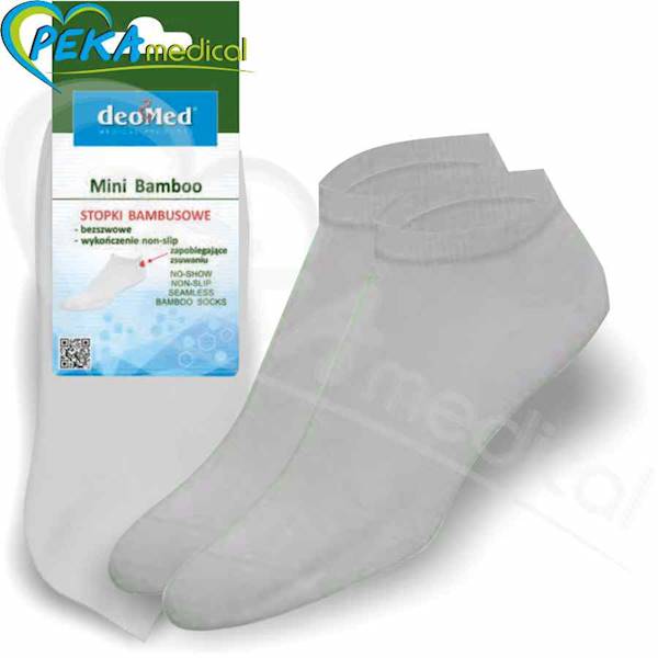 DeoMed Mini Bamboo popielaty 39-42 Stopki bambusowe zdrowotne bezszwowe antyzapachowe oddychające