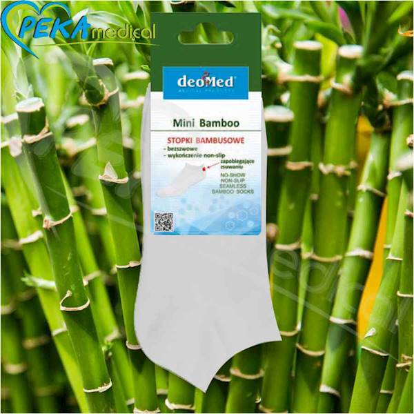 DeoMed Mini Bamboo popielaty 43-46 Stopki bambusowe zdrowotne bezszwowe antyzapachowe oddychające