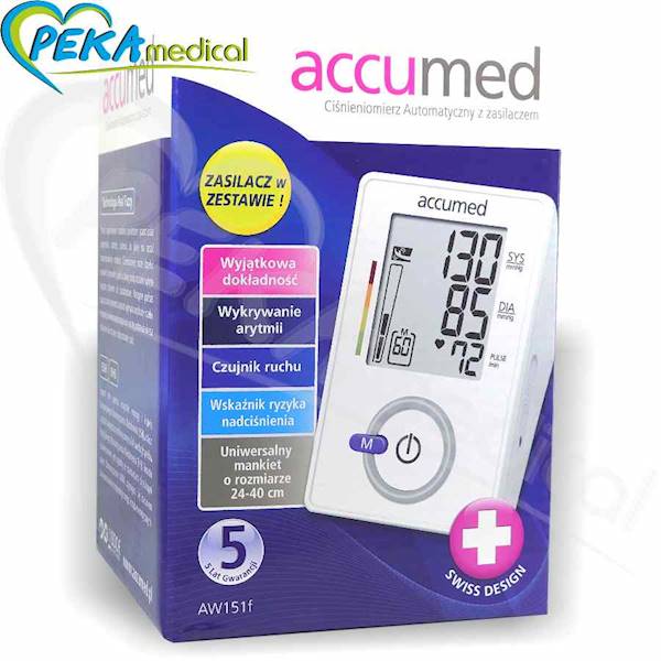 Accumed AW151f Ciśnieniomierz automatyczny naramienny z zasilaczem