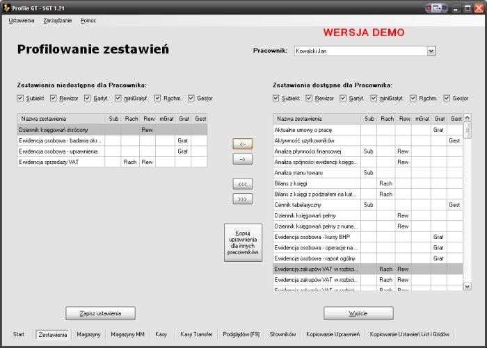 Program PROFILE GT dla INSERT GT Abonament 1 rok