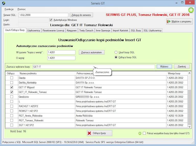 Rozszerzenie licencji do Serwis GT2 PLUS 