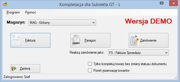 Program Kompletacja dla Subiekta GT