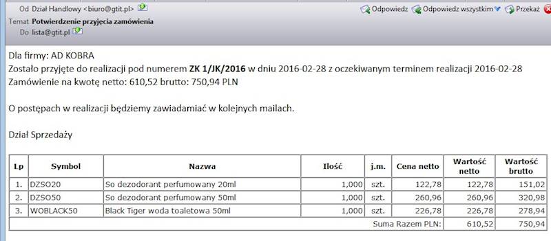 Program Potwierdzanie Zamówień GT dla INSERT GT