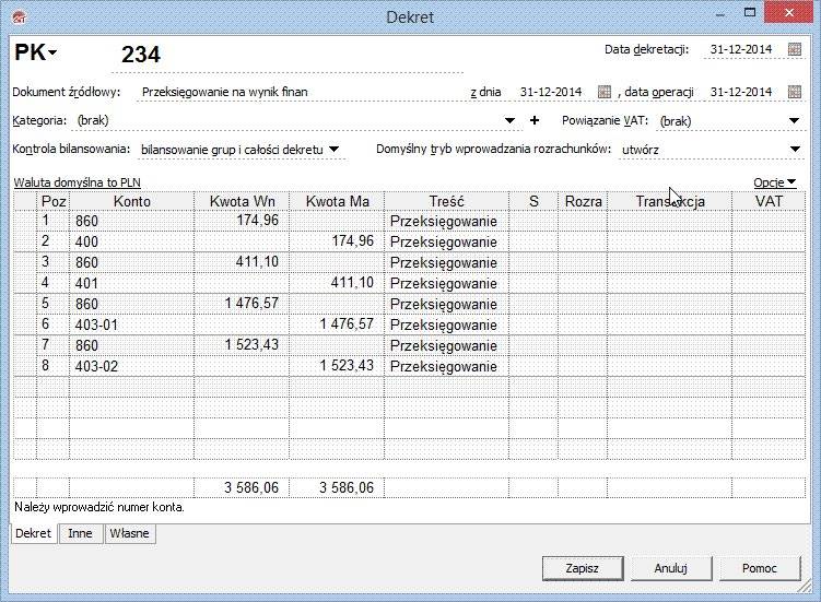 Program do przeksięgowywania kosztów Rew GT