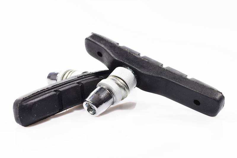 Klocki rowerowe hamulca v-brake z gwintem