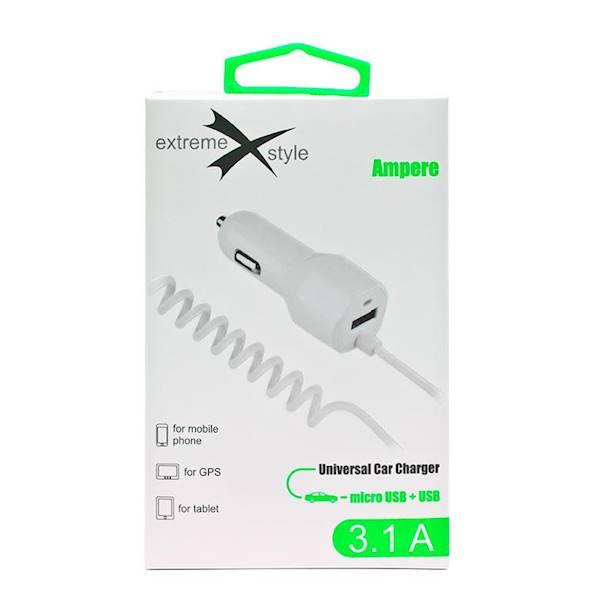 Ładowarka samochodowa micro USB + USB 3.1A