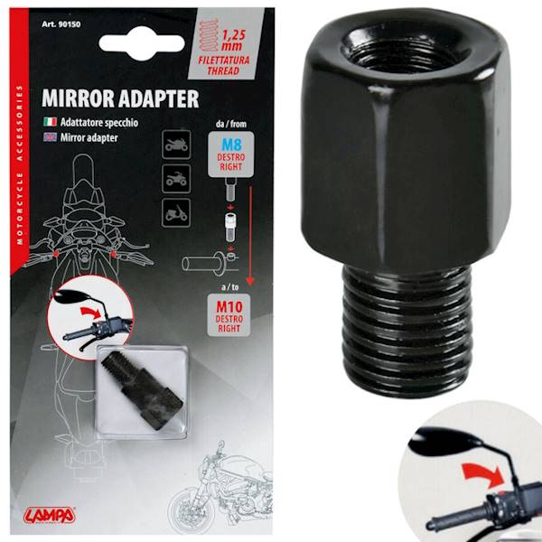 Adapter lusterka gwint prawy 8 mm na prawy 10 mm  