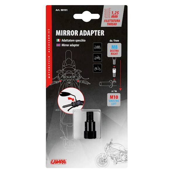 Adapter lusterka gwint prawy 8 mm na lewy 10 mm  