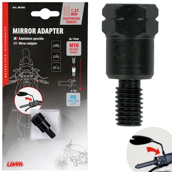 Adapter lusterka gwint prawy 10 mm na lewy 8 mm
