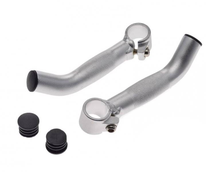 Rogi Kierownicy Rowerowe Srebrne Aluminiowe 2 Szt.