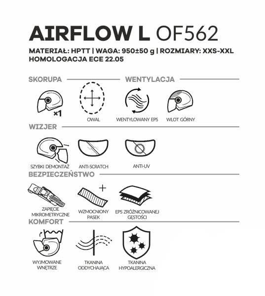 KASK LS2 OF562 AIRFLOW L CONDOR W/B/R L