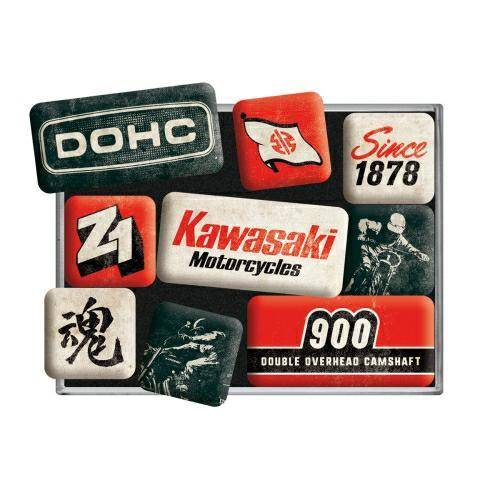 Nostalgic Art Magnesy (9szt) Kawasaki Motorcycle