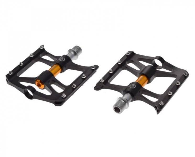 Pedały Rowerowe Alu Platforma Czarno-Złote Cnc 2Sz