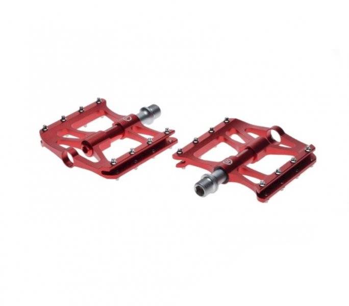 Pedały Rowerowe Alu Platformowe Czerwone Cnc 2 Szt