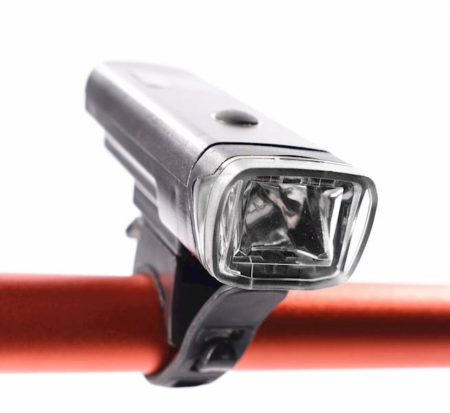 Lampka rowerowa przód 1 LED z czujnikiem zmierzchu