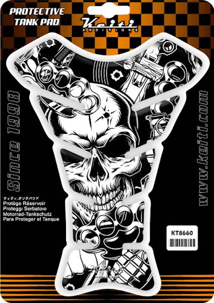 Tank Pad Keiti naklejka na bak Skull White
