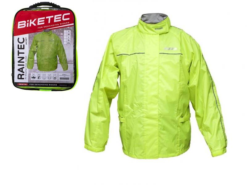 Kurtka przeciwdeszczowa na motor żółty fluo XL