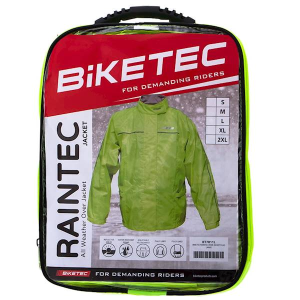 Kurtka przeciwdeszczowa na motor żółty fluo 2XL
