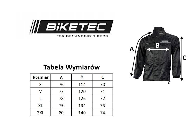 Kurtka przeciwdeszczowa na motor czarna 2XL