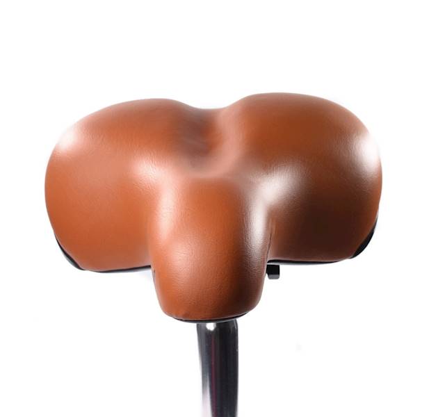Siodełko rowerowe brązowe elastomer