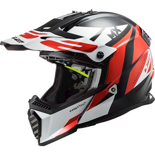 Kask LS2 MX437 Fast Evo Mini Strike Bla.Wh.Red M
