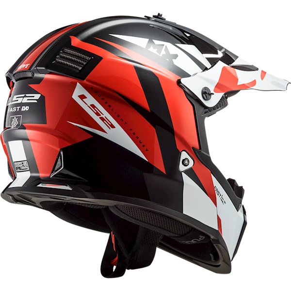 Kask LS2 MX437 Fast Evo Mini Strike Bla.Wh.Red M