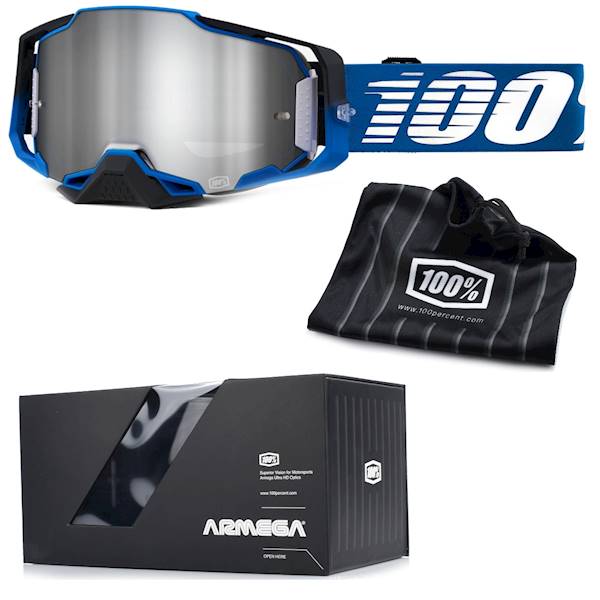 Gogle 100% ARMEGA ROCKCHUCK Szyba Srebrna Lustro