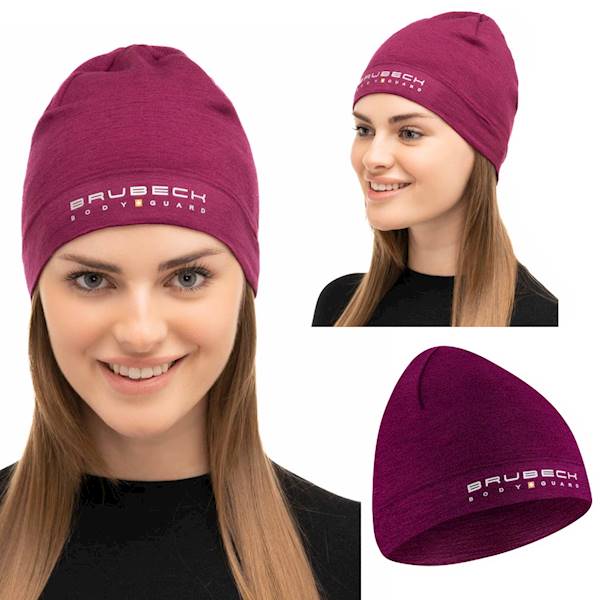Brubeck czapka wełniana unisex  śliwkowy