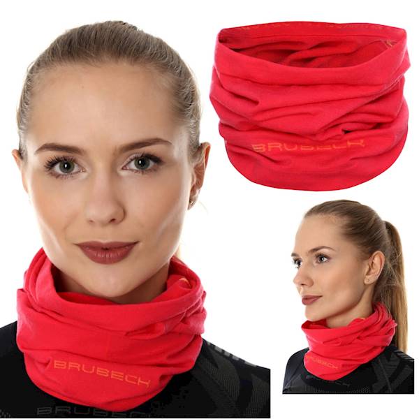 Brubeck komin unisex wełniany malinowy
