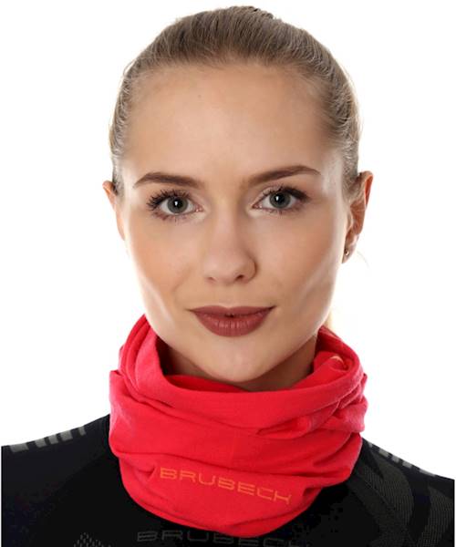 Brubeck komin unisex wełniany malinowy S/M