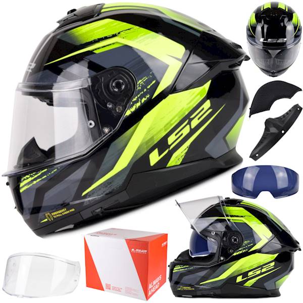 Kask LS2 FF808 Stream II Fury Black H-V Yel XXL