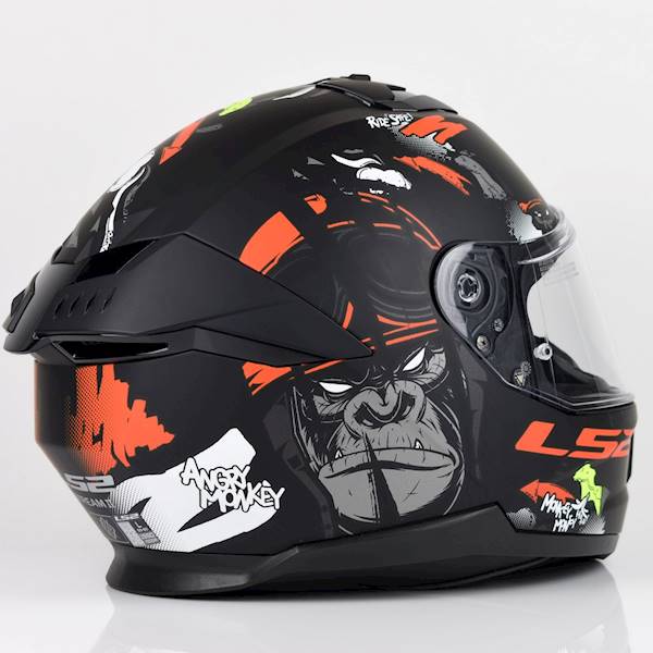 Kask LS2 FF808 Stream II Angry Monkey B.Red S