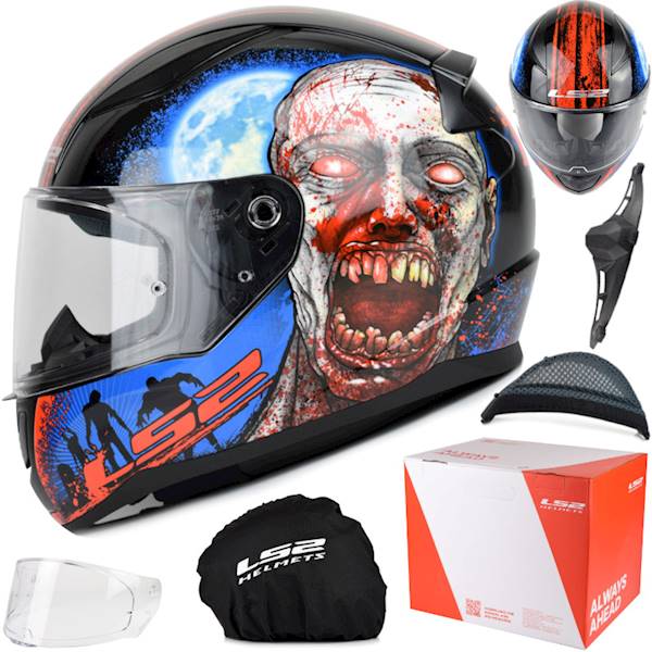 Kask LS2 FF353 Rapid II Zombie Black Red