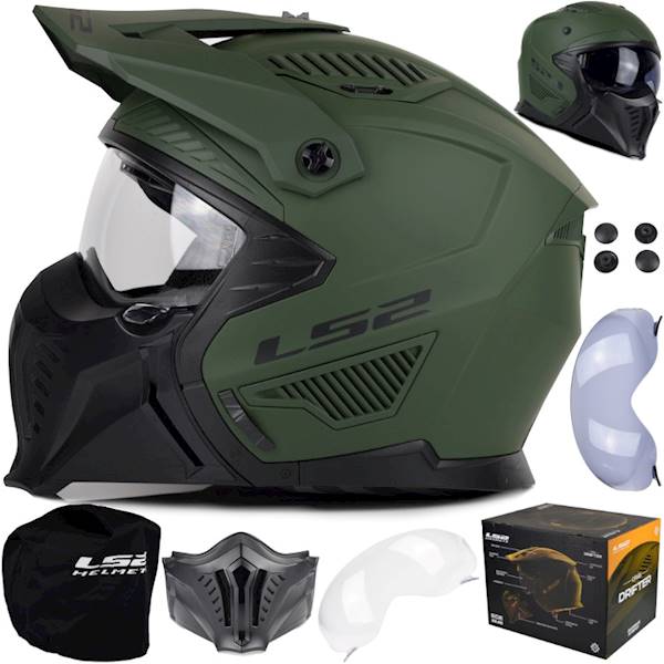 Kask LS2 OF606 Drifter Solid Matt Mili Green