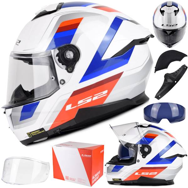 Kask LS2 FF808 Stream II Vintage Wh.Bl.Red 3XL