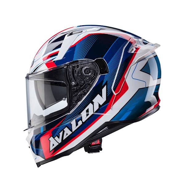 Kask Caberg Avalon X Optic biały/niebie/czerwo XS