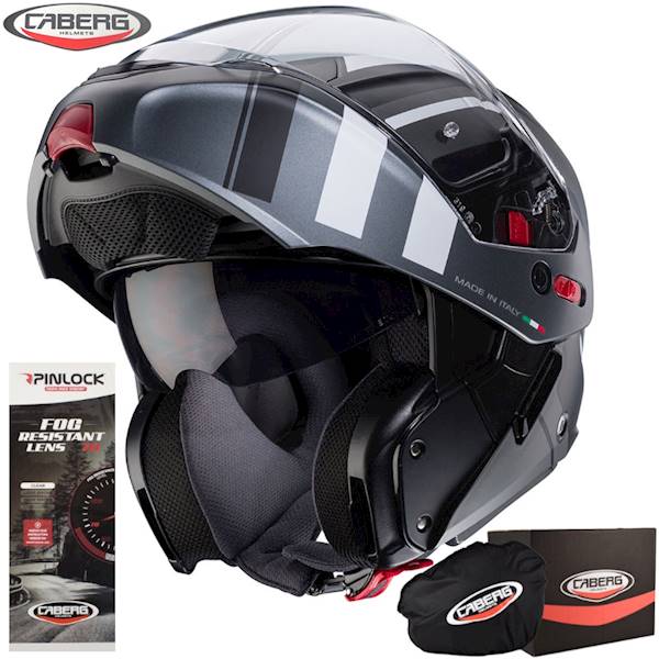 Kask Caberg Horus X Road czarny mat/szary/biały XS