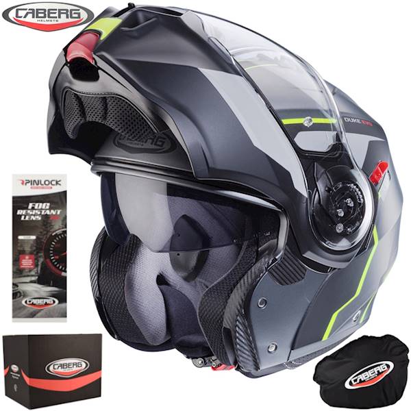 Kask Caberg Duke Evo Move szary mat/czarn/żółty S