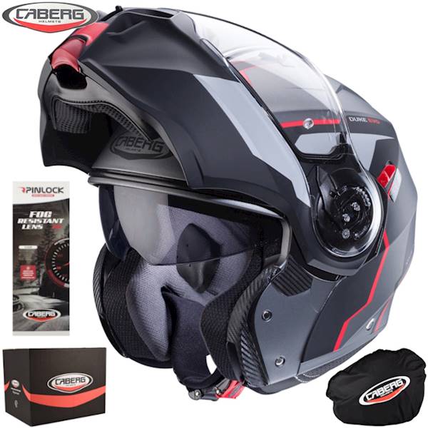 Kask Caberg Duke Evo Move szary mat/czarn/czerw XS