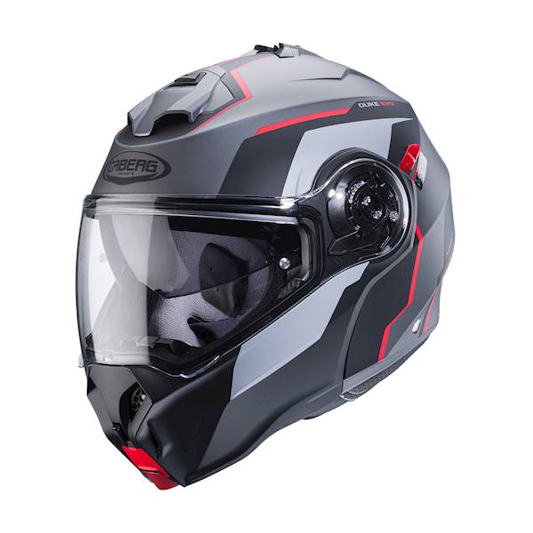 Kask Caberg Duke Evo Move szary mat/czarn/czerw XS