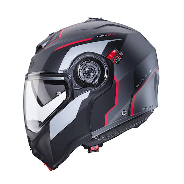 Kask Caberg Duke Evo Move szary mat/czarn/czerw XS