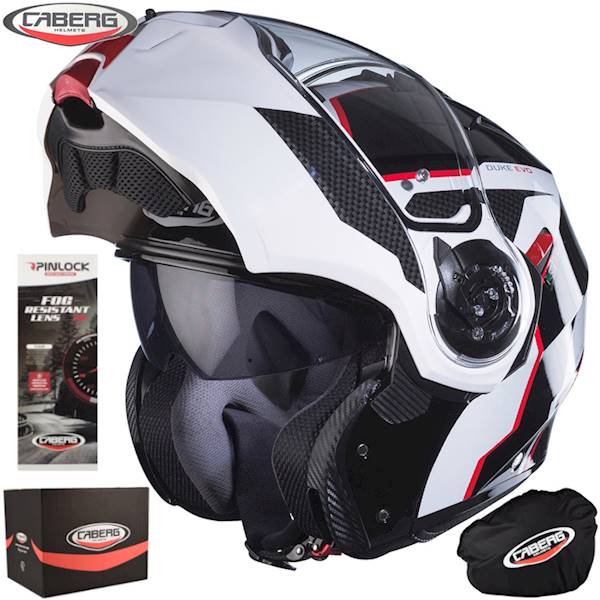 Kask Caberg Duke Evo Move czarny/biały/czerwony L