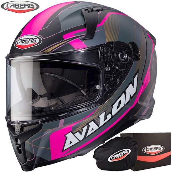 Kask Caberg Avalon X Optic czarny mat/szar/fuks S