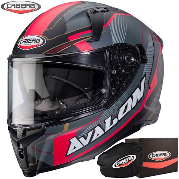 Kask Caberg Avalon X Optic czarny mat/szary/czerwo
