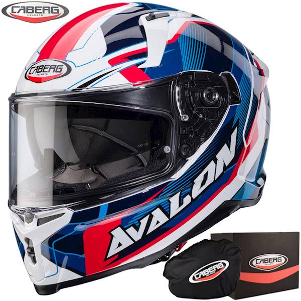 Kask Caberg Avalon X Optic biały/niebie/czerwo XXL